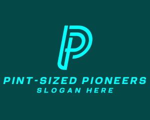 Cyber Tech Letter P logo design