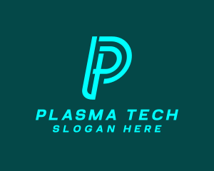 Cyber Tech Letter P logo design