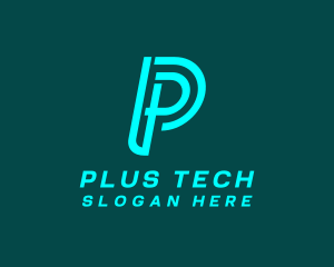 Cyber Tech Letter P logo design