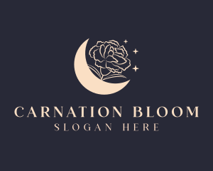Moon Flower Carnation logo design