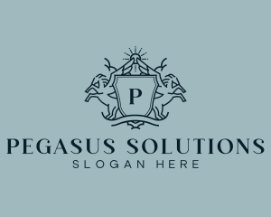 Elegant Pegasus Emblem logo design