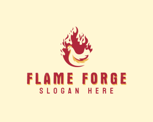 Fire Grill Chicken logo design