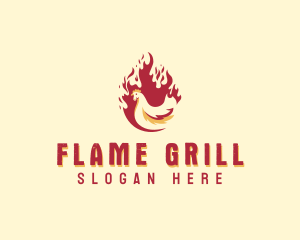 Fire Grill Chicken logo design