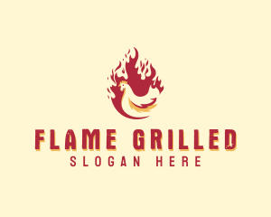 Fire Grill Chicken logo design