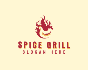 Fire Grill Chicken logo design