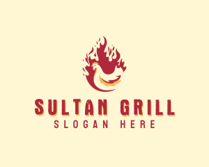 Fire Grill Chicken logo design