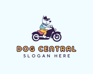 Dog Motorcycle Rider logo design