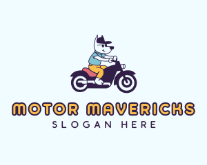 Dog Motorcycle Rider logo design