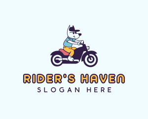 Dog Motorcycle Rider logo design