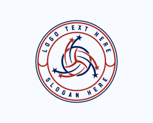 Volleyball Sports League Logo