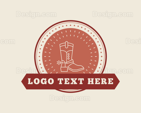 Western Rodeo Cowboy Boot Logo