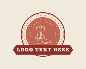 Western Rodeo Cowboy Boot Logo