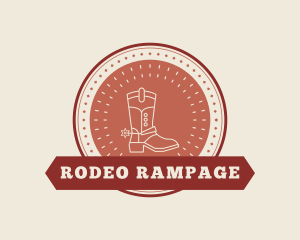 Western Rodeo Cowboy Boot logo design