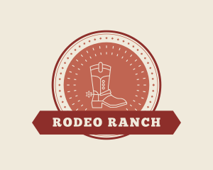 Western Rodeo Cowboy Boot logo design