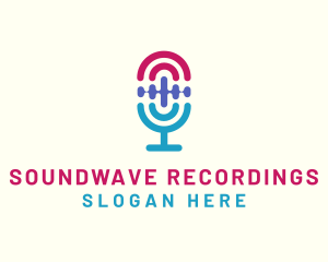 Soundwave Mic Podcast logo design