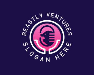 Beast Microphone Podcast logo design