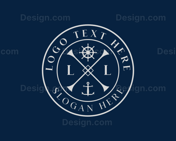 Ship Anchor Wheel Logo