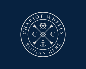 Ship Anchor Wheel logo design