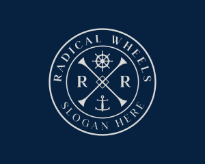 Ship Anchor Wheel logo design