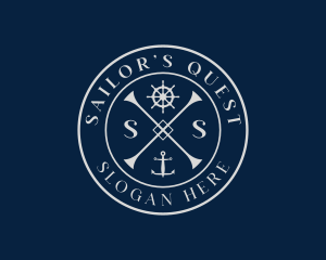 Ship Anchor Wheel logo design