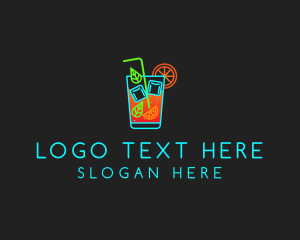 Neon Cocktail Drink  logo