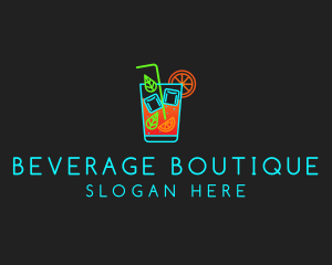 Neon Cocktail Drink  logo