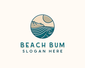 Beach Waves Surfing logo design