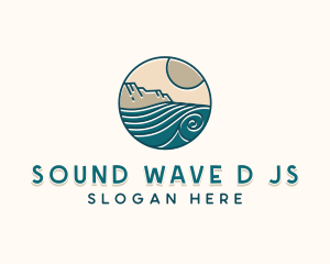 Beach Waves Surfing logo design