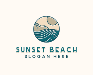 Beach Waves Surfing logo design