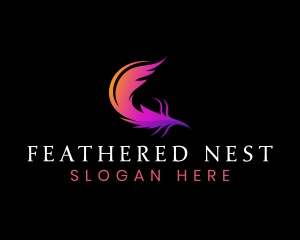 Beauty Fashion Feather logo design