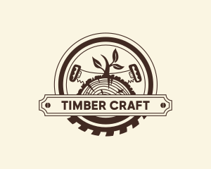 Lumber Circular Saw Woodworking logo design