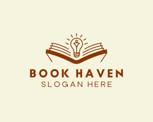 Bulb Book Reading logo design