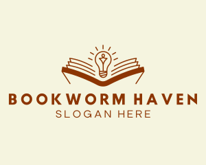 Bulb Book Reading logo design