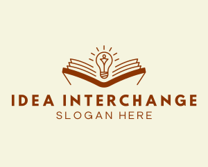 Bulb Book Reading logo design