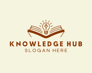 Bulb Book Reading logo design