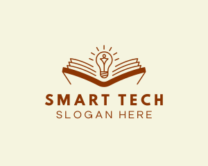 Bulb Book Reading logo design