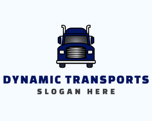 Blue Transportation Truck logo design