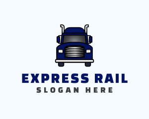 Blue Transportation Truck logo design