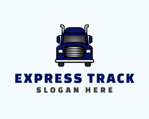 Blue Transportation Truck logo design