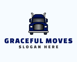 Blue Transportation Truck logo design