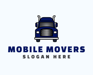 Blue Transportation Truck logo design