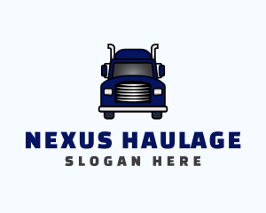 Blue Transportation Truck logo design