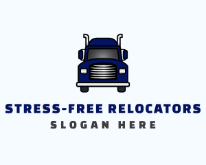 Blue Transportation Truck logo design