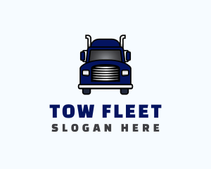 Blue Transportation Truck logo design