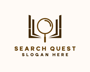 Minimalist Search Book logo design