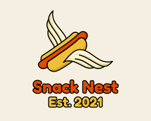 Hot Dog Sandwich Wings logo design