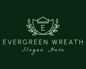 Wreath Crown Shield logo design