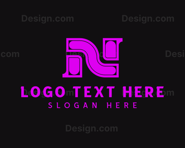 Neon Technology Letter N Logo