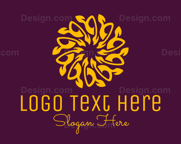 Orange Mandala Sunflower Logo