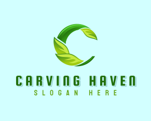 Garden Leaf Letter C logo design